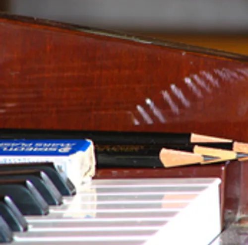 Close-up of piano keys
